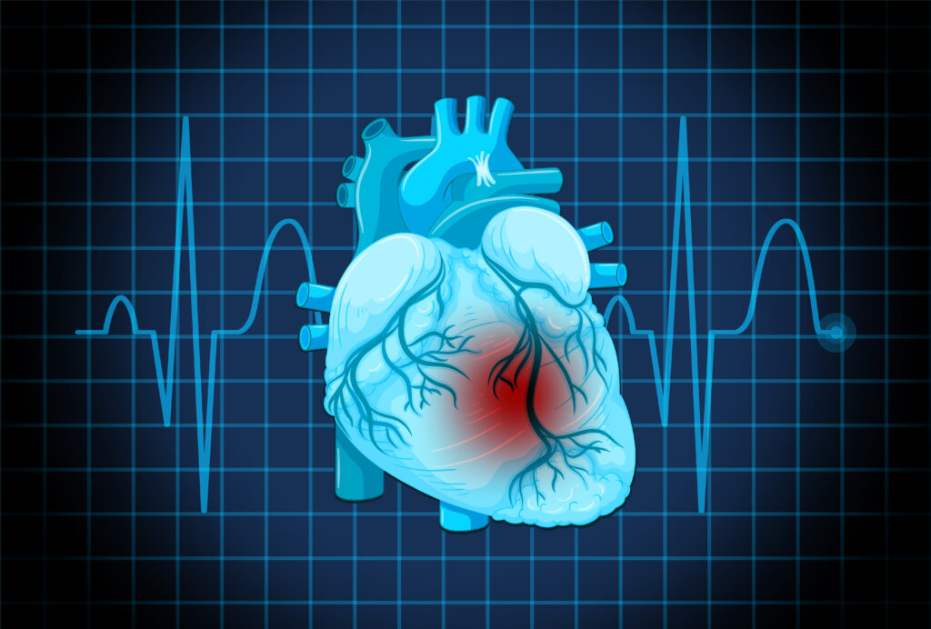Human heart disease symbol illustration